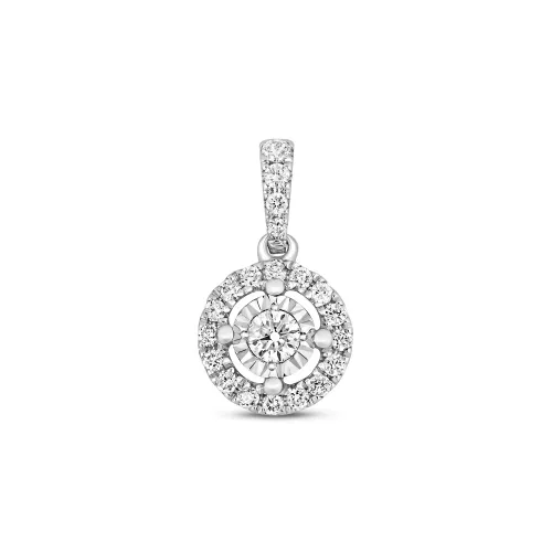 0.27ct Illusion Diamond Pendant - 9ct White Gold